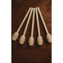 WoodBay Ahşap El Yapımı Doğal Bal Kaşığı 5 Adet - 16 cm Ahşap Daldız Bal Kaşığı