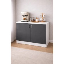 T Designo Asia Mutfak Alt Modül 120 cm Antrasit Tezgah Dahil