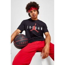 Nike Jordan Air Wordmark Graphic Tshirt Orange Jordan Grafik Baskılı Tişört Siyah