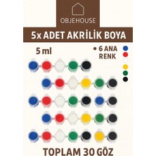 Wesank 4 ml 6 Ana Renk Akrilik Boya Seti (5paket 30 Göz)