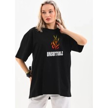 Modi Green Baskılı Unisex Günlük Stil Siyah Matrix Stil Dijital Oversize Tişört