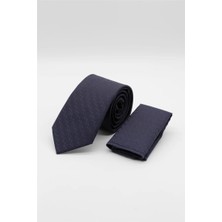 İmza Lacivert-Kırmızı Desenli 7 Cm Kravat 1090260113