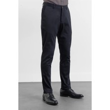 İmza Siyah Yan Cep Düz Paça Armürlü Slim Fit Pamuklu Chino Pantolon 1003260165