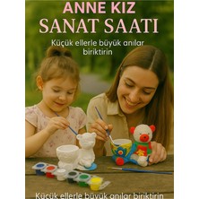 Wesank Anne Kız Sanat Saati |boyama Seti | 2 Adet Figür + 6 Renk Akrilik Boya + 2 Fırça