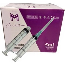 Floraison Medikal Enjektör 5 ml Kilitli (21G 38MM Iğne ) 100 Adet / Kutu