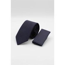 İmza Lacivert-Kahverengi Desenli 7 Cm Kravat 1090260114