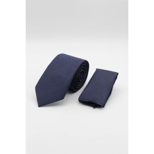 İmza Lacivert - Kahverengi Desenli 6 cm Kravat 1090260117