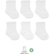 Butik Mey Ithalat® 6'lı Basic Penye Soket Çorap 10101 Beyaz