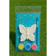 Wesank Kelebek Figürlü Boyama Seti 15 Adet– 3 Renk Boya + Fırça –hobi ve Etkinlik Seti