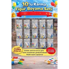 Wesank 10LU Boyama Seti – Eğlenceli Aktivite Paketi - (Boya ve Fırçalı Ful Set)