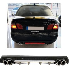Oto h.i.t. Nissan Almera Uyumlu Body Kit Difüzör 4 Çıkış Yuvarlak Gri Model 3