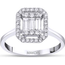 Makdis Pırlanta 0.50 Karat Baget Pırlanta Yüzük