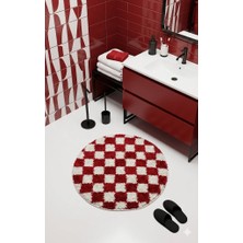 Eurobano Chess Dama Desenli 60X60 cm Küçük Banyolar Için Kaymaz Taban Yıkanabilir Banyo Paspası