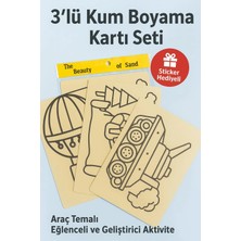 Wesank Kum Boyama Seti 3lü Araç Temalı A4 Stiker Hediyeli