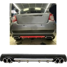 Oto h.i.t. Chevrolet Aveo Uyumlu Body Kit Difüzör 4 Çıkış Yuvarlak Gri Model 3