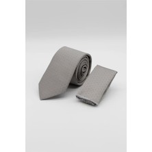 İmza Gri - Lacivert Desenli 6 cm Kravat 1090260114