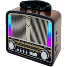 Ciyu Ticaret Nostaljik Retro Tasarım Radyo Işıklı Güneş Enerjili Fonksiyonlu Retro Radyo