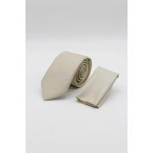İmza Bej Kuş Gözü Desen  7 Cm  Kravat 1090260100