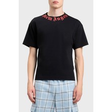 Palm Angels % 100 Pamuk Logo Baskılı Regular Fit Bisiklet Yaka T Shirt Erkek T Shirt PMAA109S26JER008