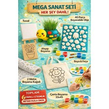 Wesank Mega Sanat Seti – Çim Kiti + 40 Boyanabilir Obje – Çanta, Tuval, Boyama Malzemeleri