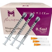 Floraison Medikal Enjektör 0,5 ml Kilitli (25G 25MM Iğne ) 100 Adet / Kutu