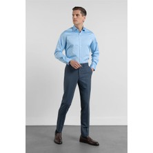 İmza Lacivert Yan Cep Kazayağı Desen Slim Fit Esnek Classic Pantolon 1003255174