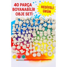 Wesank Objehousemarkalı Boyanab?l?r Ta? Alçı Fırça Boya Hob? E?lence Set?