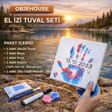 Wesank El ?zi Tuval Seti 20X20 – Bebek Çocuk Aile Hat?ra Boyama Seti Özel An? Tuvali