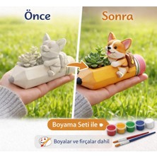 Wesank Boyanabilir Alç? Saks? – Kalemli Köpek Figürü | Boya ve F?rça Dahil