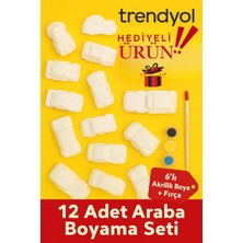 Wesank 12 Adet Araba Boyama Seti – 6’l? Akrilik Boya + F?rça – Hobi ve Sanat Etkinli?i