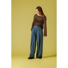 Nisan Triko Pileli Palazzo Pantolon