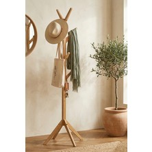 Robin Home Bambu Portmanto Askılık 8'li Modern Vestiyer Ayaklı Askılık Ahşap Elbise Askısı