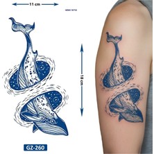 Airbrush Tattoo Balık 1 Ay Kalıcı Kalıcı Geçici Dövme Yapıştırma Dövme