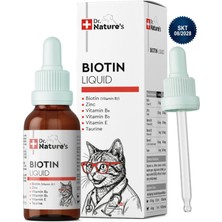 Dr. Nature's Kedi Tüy Damlası 50 ml – Biotin ve Çinko İçeren Sıvı Deri & Tüy Vitamini