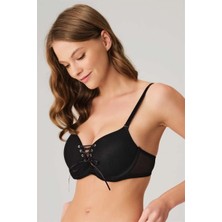 Brand Kadın Balenli Destekli Dolgulu Askıları Çıkabilen Yaka Detaylı T-Shirt Sütyeni (3773)