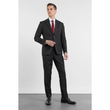 İmza Siyah Kırlangıç Yaka 6 Drop Slim Fit Tam Astar Esnek Takım Elbise 1001260153