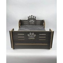 Sennedilersen PetyBed Ahşap Dekoratif ve Demonte Süngerli Welsoft Kedi Köpek Yatağı 50x40 Cm