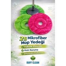 Duff Clean DUFF Standart Ölçü Yedek Mop Bezi 2 Adet Dayanıklı Kullanım ve Yüksek Emicilik Özelliği