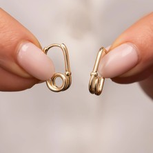 Hakan Mücevherat Tasarım Küpe 1.5 cm 14 Ayar Altın