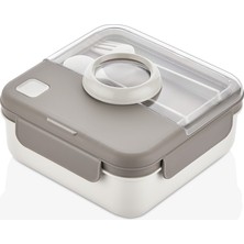 Lemmoni  Qlux Taşınabilir Lunch Box Bölmeli Beslenme Kabı Çatal Kaşıklı 1250ML