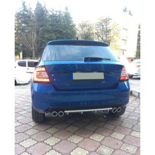 Oto h.i.t. Skoda Fabia Uyumlu Body Kit Difüzör 4 Çıkış Yuvarlak Gri Model 3