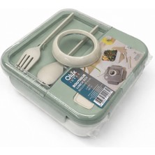 Lemmoni  Qlux Taşınabilir Lunch Box Bölmeli Beslenme Kabı Çatal Kaşıklı 1250ML