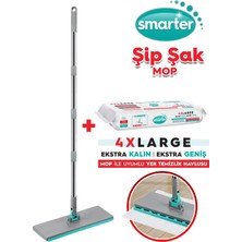 Smarter Yeni Şip Şak Mop + Yer Havlusu Otomatik El Değmeden Tüm Bezlerle Uyumlu Temizlik Seti Paspas