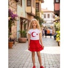 Moda Rüyası 23 Nisan Kız Çocuk Etek Tşört Takım