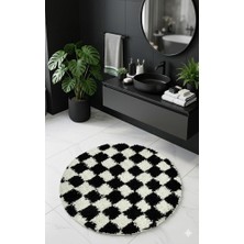 Eurobano Chess Dama Desenli 60X60 cm Küçük Banyolar Için Kaymaz Taban Yıkanabilir Banyo Paspası