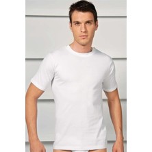 Brand Erkek Pamuklu Kısa Kol Dar Yaka Klasik Fanila T-Shirt (2505)