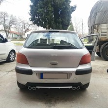 Oto h.i.t. Peugeot 307 Uyumlu Body Kit Difüzör 4 Çıkış Yuvarlak Gri Model 3