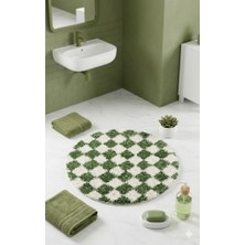 Eurobano Chess Dama Desenli 60X60 cm Küçük Banyolar Için Kaymaz Taban Yıkanabilir Banyo Paspası