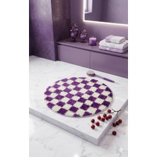 Eurobano Chess Dama Desenli 60X60 cm Küçük Banyolar Için Kaymaz Taban Yıkanabilir Banyo Paspası