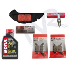 Yamaha Nmax Bakim Seti - Orijinal Ön Arka Balata + Hava Filtresi + Buji + Motul 5000 Yağ (2021 - 2024) R&n Store